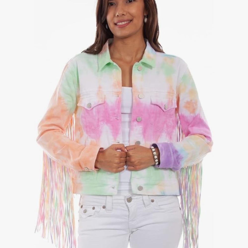 Scully Sherbet Cotton Blend Tie Dye Jean Jacket